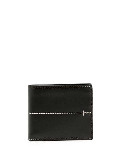 Contrast-stitch detail wallet - Black