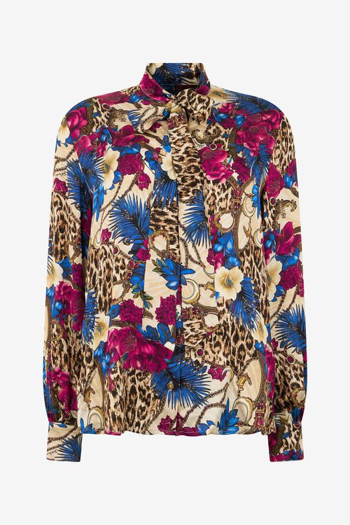 Flower Leo Print Shirt