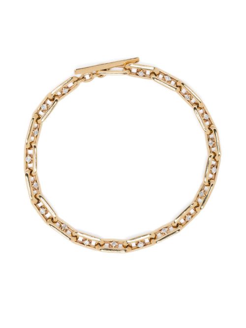 18K Yellow Gold Knife Edge Diamond Bracelet - Women's - Diamond/18kt Yellow Gold