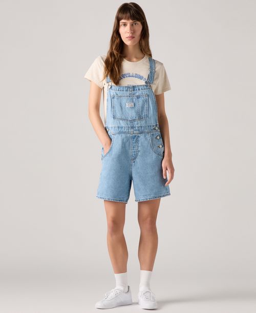 Women's Vintage-Inspired Square Neck Adjustable Straps Shortalls - I Will