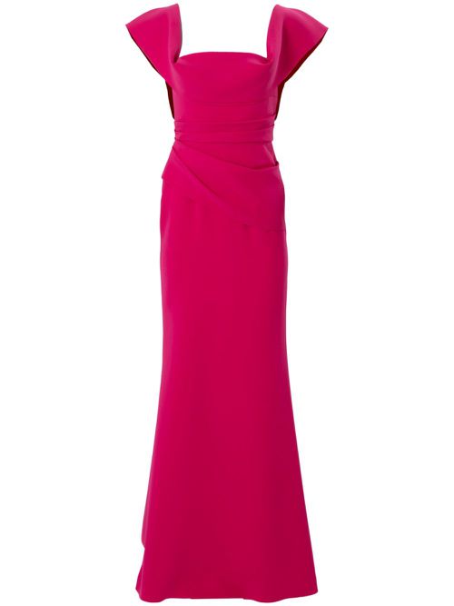 Carolina Herrera | ruched square-neck gown - Pink | Realry