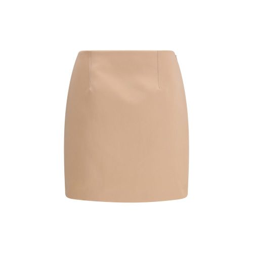 Satin Mini Mini Skirt — Beige