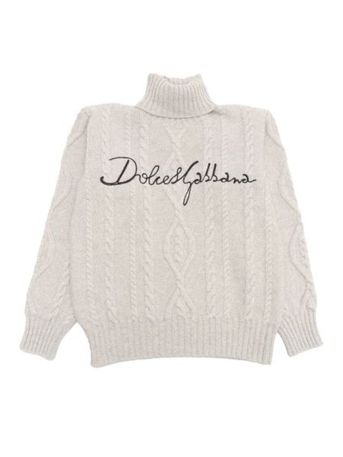 Dolce & Gabbana Kids Logo Embroidered Roll Neck Jumper