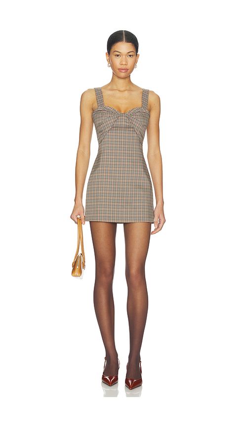 Amanda Uprichard Soho Skort Romper in Brown. L. Also in M, S