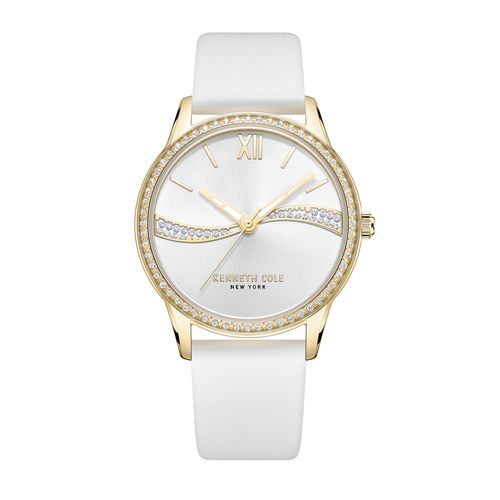 Crystal-Embellished Quartz Watch — Gold
