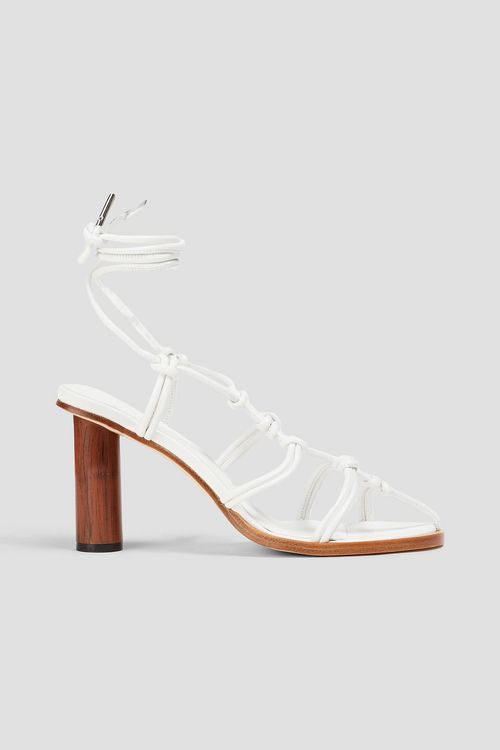 A.W.A.K.E. MODE - Rovena knotted leather sandals - White - EU 37