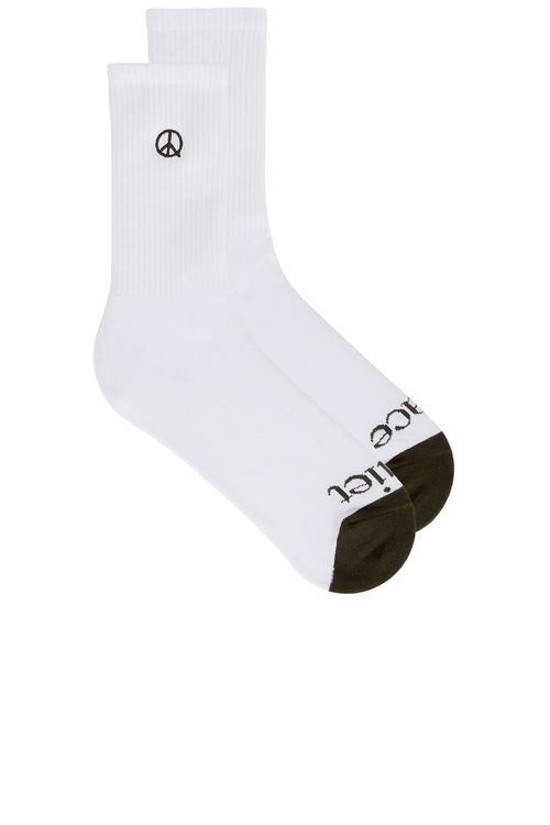 Museum of Peace and Quiet Icon Socks in Forest - Green,White. a