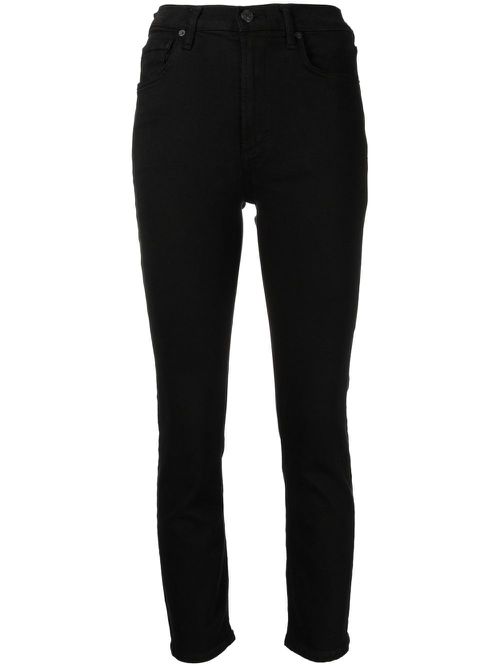 High-waisted Vintage slim-cut jeans - Black