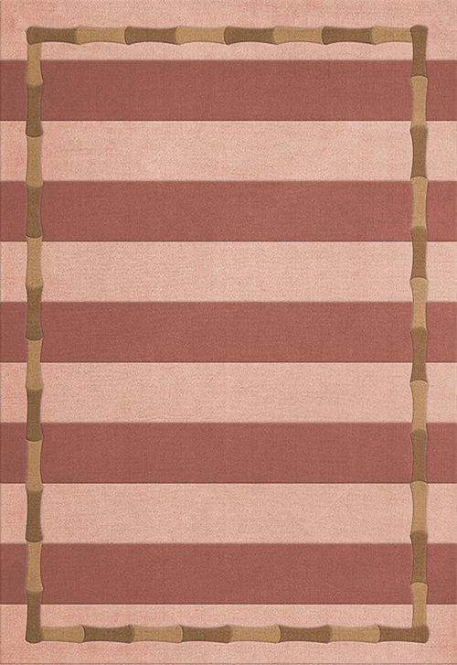 Alice Crawley Bamboo Stripe Terracotta Rug 180 x 270 c