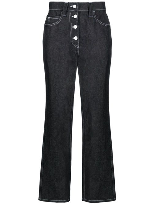 Button-fly flared jeans - Black