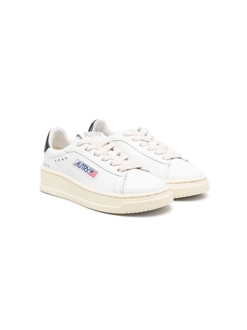 Logo-embellished leather sneakers - White