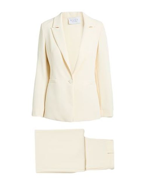 Woman Suit Off white Size 6 Polyester, Elastane