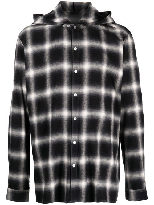 Gradient-effect scarf-detail shirt - Black