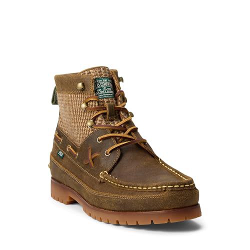 POLO RALPH LAUREN Men's Ranger Mid Suede & Wool Tweed Boots Tweed Colorblock