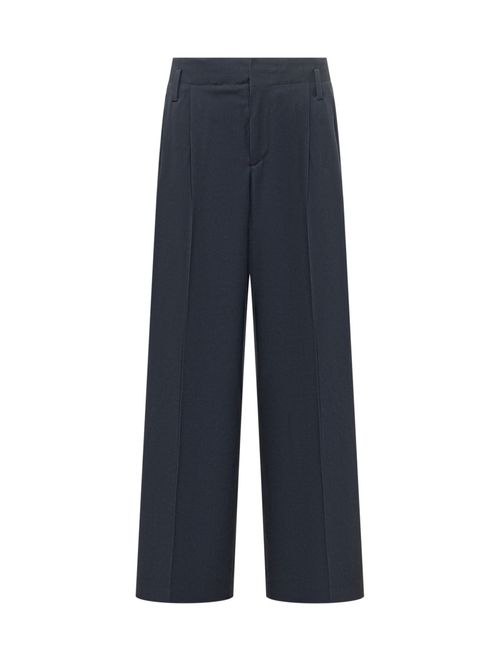 Blue Relaxed Pleated Pants