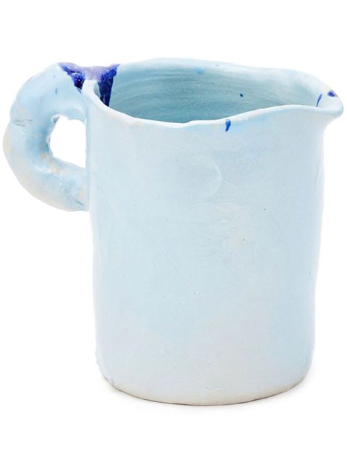Studio paint-splatter ceramic pitcher - Blue
