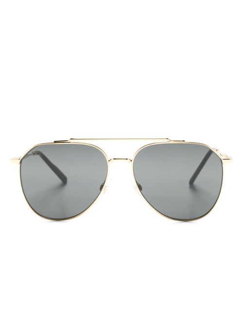 Double-bridge pilot-frame sunglasses - Gold