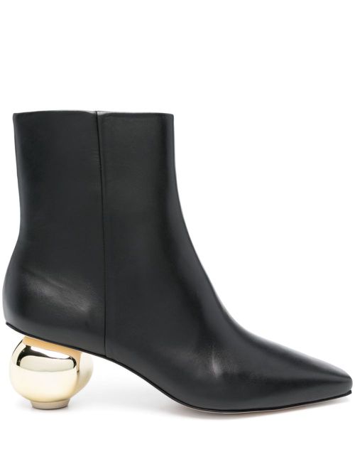 Mari 50mm leather boots - Black