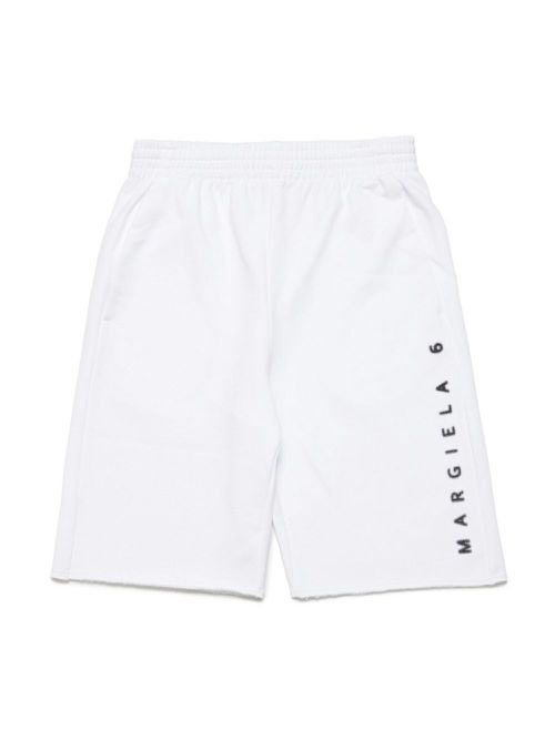Logo-print cotton track shorts - White
