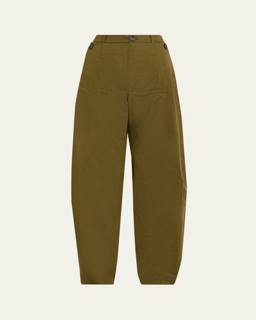 Paneled Barrel-Leg Sailor Trousers