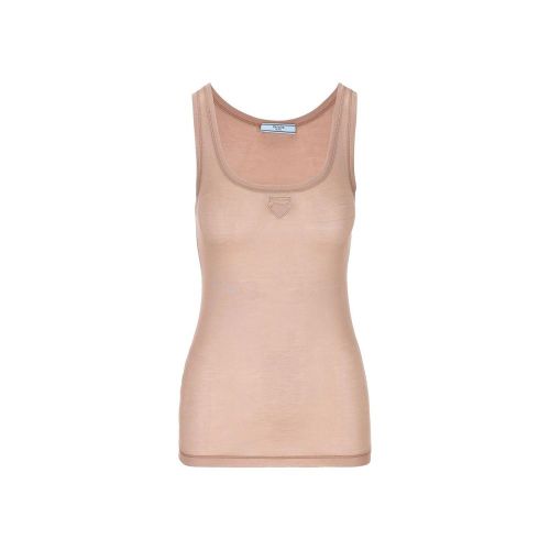 Silk Tank Top — Beige