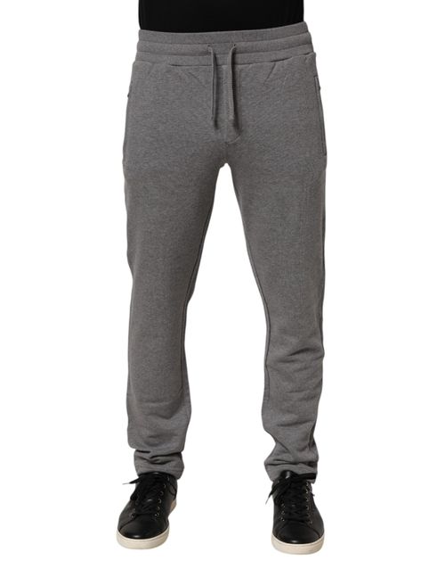 Cotton Tapered Joggers — Gray