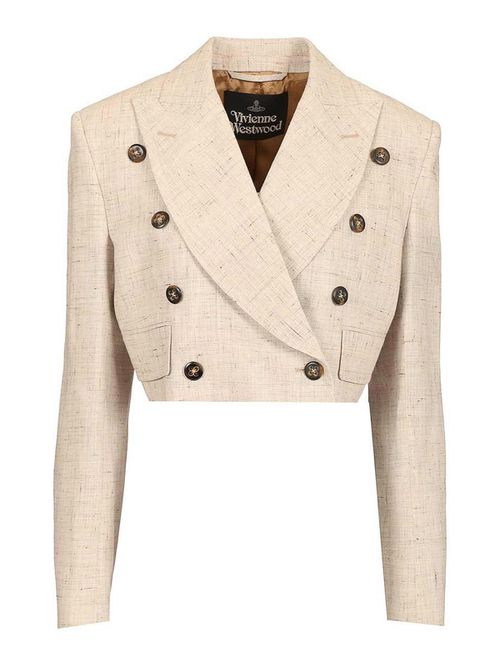 Double-Breasted Cropped Blazer