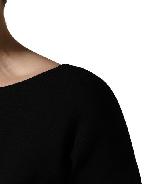Wool Crepe Midi Dress — Black