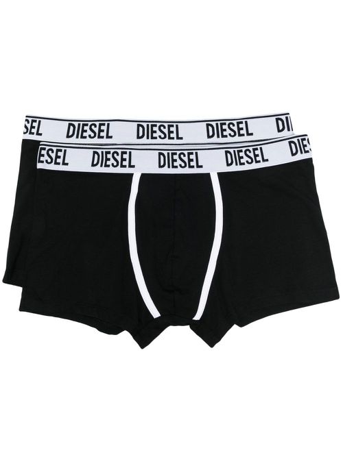 Logo-waistband boxer briefs - Black