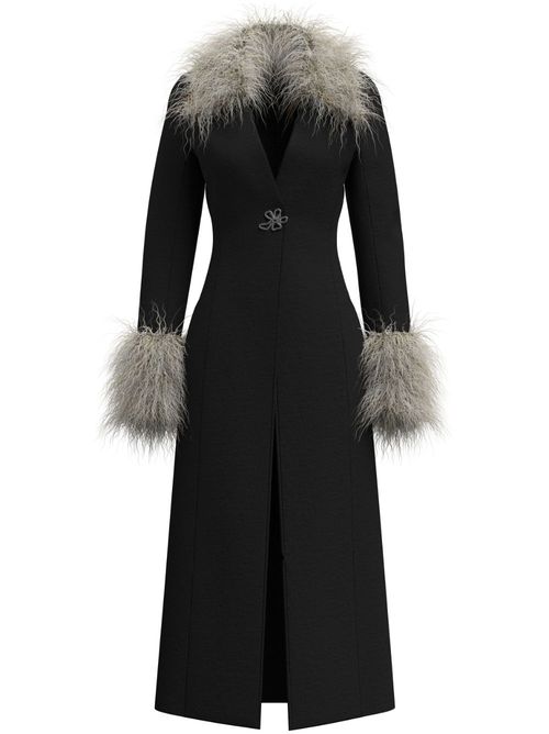 Gwen single-breasted coat - Black