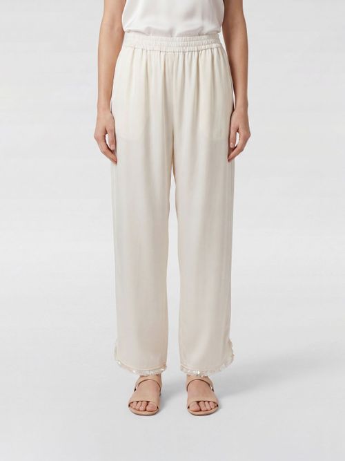 Pants Woman color Cream