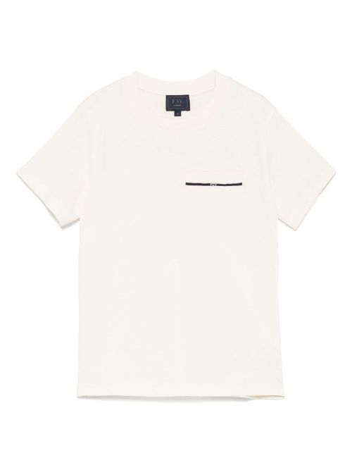 Logo-trim T-shirt - Neutrals