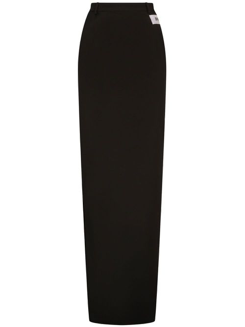 KIM DOLCE&GABBANA number-patch straight skirt - Black