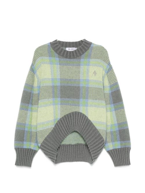 Checked Wool Sweater — Green