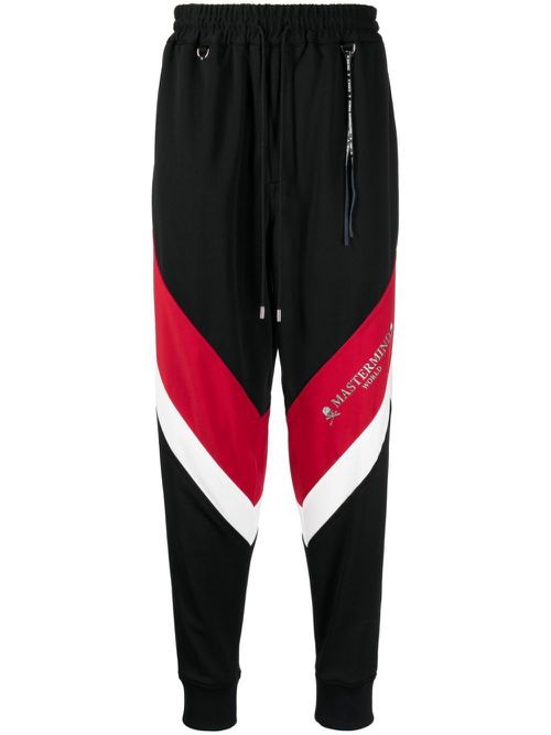 Logo-print stripe-detailing track pants - Black