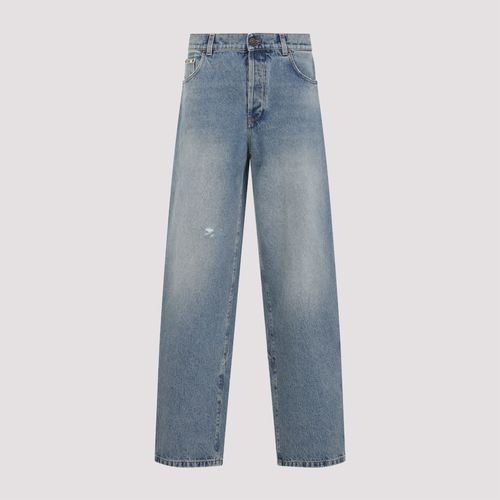 Distressed Straight-leg Jeans