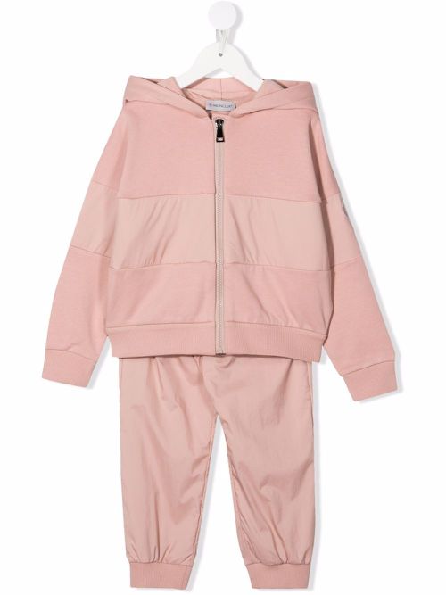 Panelled cotton tracksuit set - Pink