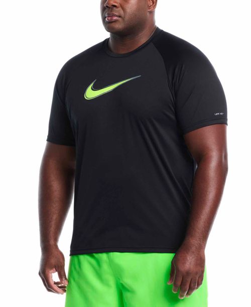 Men's Big & Tall Short-Sleeve Hydro Guard Swim Shirt - Black