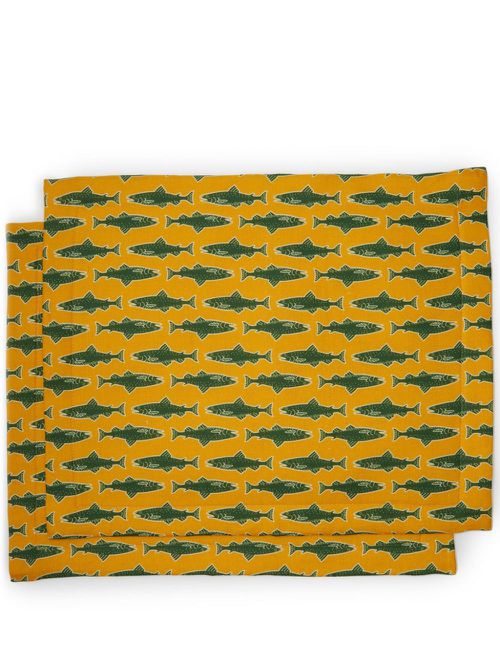 Como Fish placemats (set of two) - Yellow