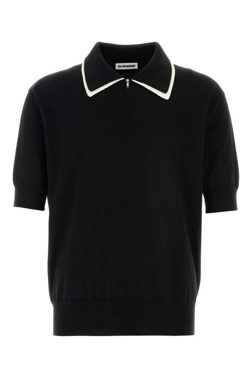 Black Cotton Polo Shirt