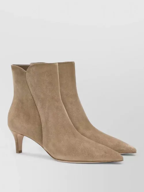 Gianvito Rossi - levy suede ankle boots kitten hee