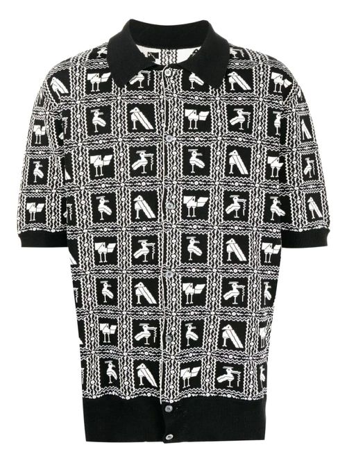 Graphic-design short-sleeve shirt - Black