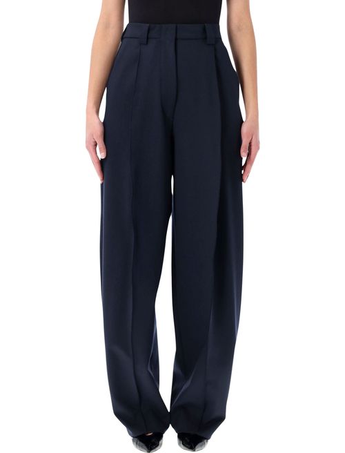 Wool Tapered Trousers - High Waist, Size 40