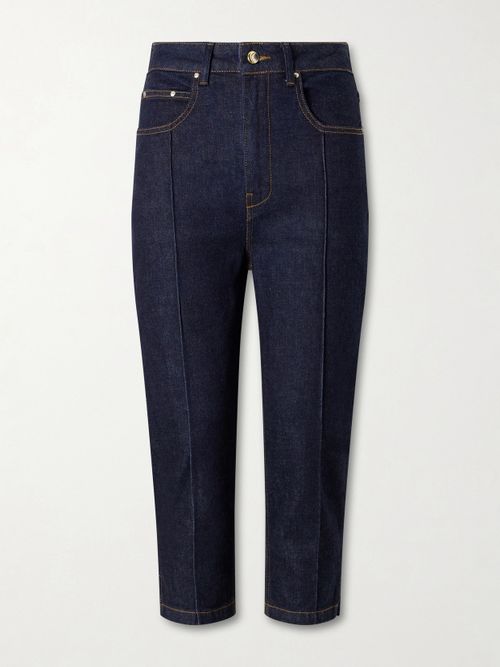 Russet Stretch Slim-leg Capri Jeans - Dark denim