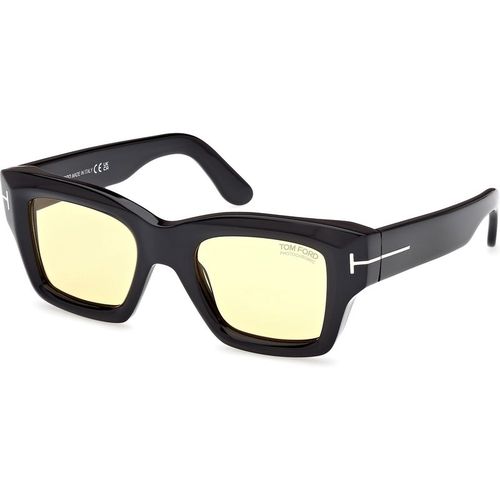 TOM FORD Man TOM FORD FT1154 ILIAS 01E Sunglasses Acetate Black Brown Squared Photochromatic