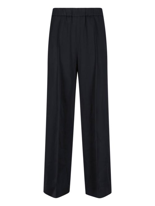 -Inspired Satin-Blend Trousers for Women