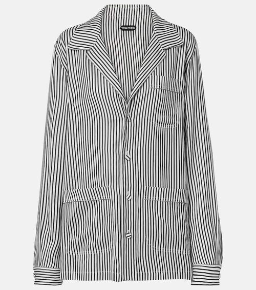 Striped oversized silk shirt