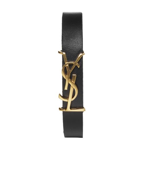 YSL logo leather bracelet