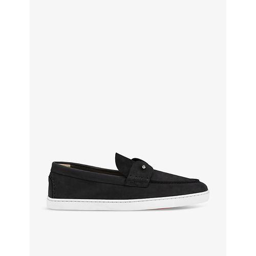 Mens Black Chambeliboat Leather Low-top Boat Shoes