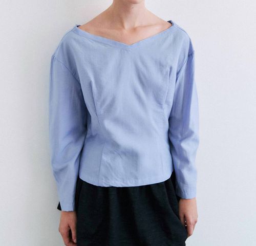 Biwa Top In Salvia Blue